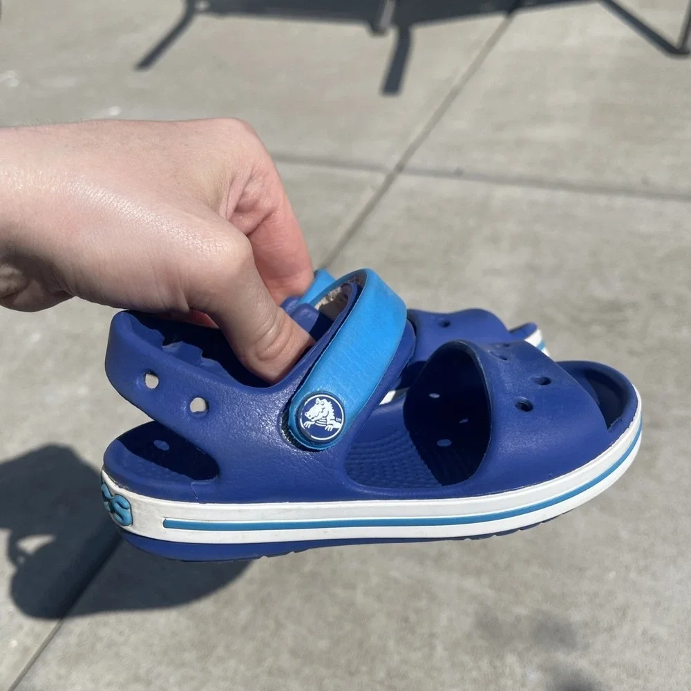 Crocs Crocband Sandals Kids Toddler Cerulean Blue Ocean Size C7 Waterproof Beach